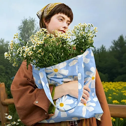 Шопер Vetreska Daisy блакитний з ромашкою 2