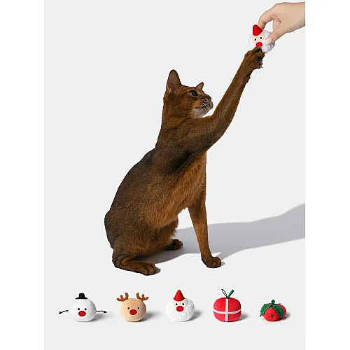 Іграшка для котів святковий набір Vetreska Festive Fluff-Nip з котячою м'ятою 5 шт 2