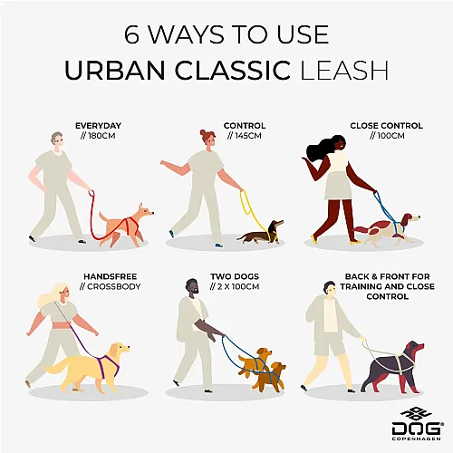 Багатофункціональний повідець Dog Copenhagen Urban Classic Hands-Free помаранчевий з веганської силіконової шкіри (S) 2 м 6