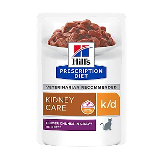 Вологий корм для котів Hill's Prescription Diet k/d з яловичиною 12x85 г