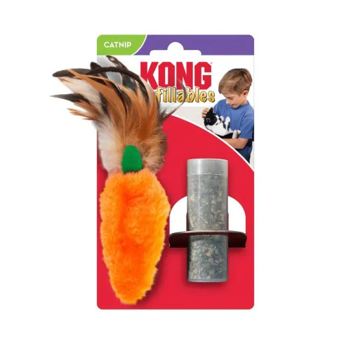 Kong Refillables Carrot Feather Іграшка "Морква" із котячою м'ятою та пір'ям для котів 1