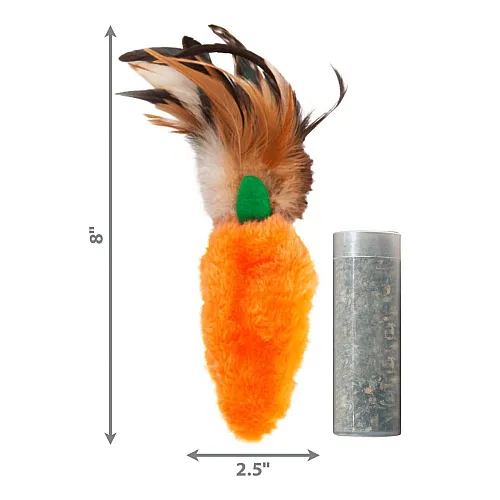 Kong Refillables Carrot Feather Іграшка "Морква" із котячою м'ятою та пір'ям для котів 2
